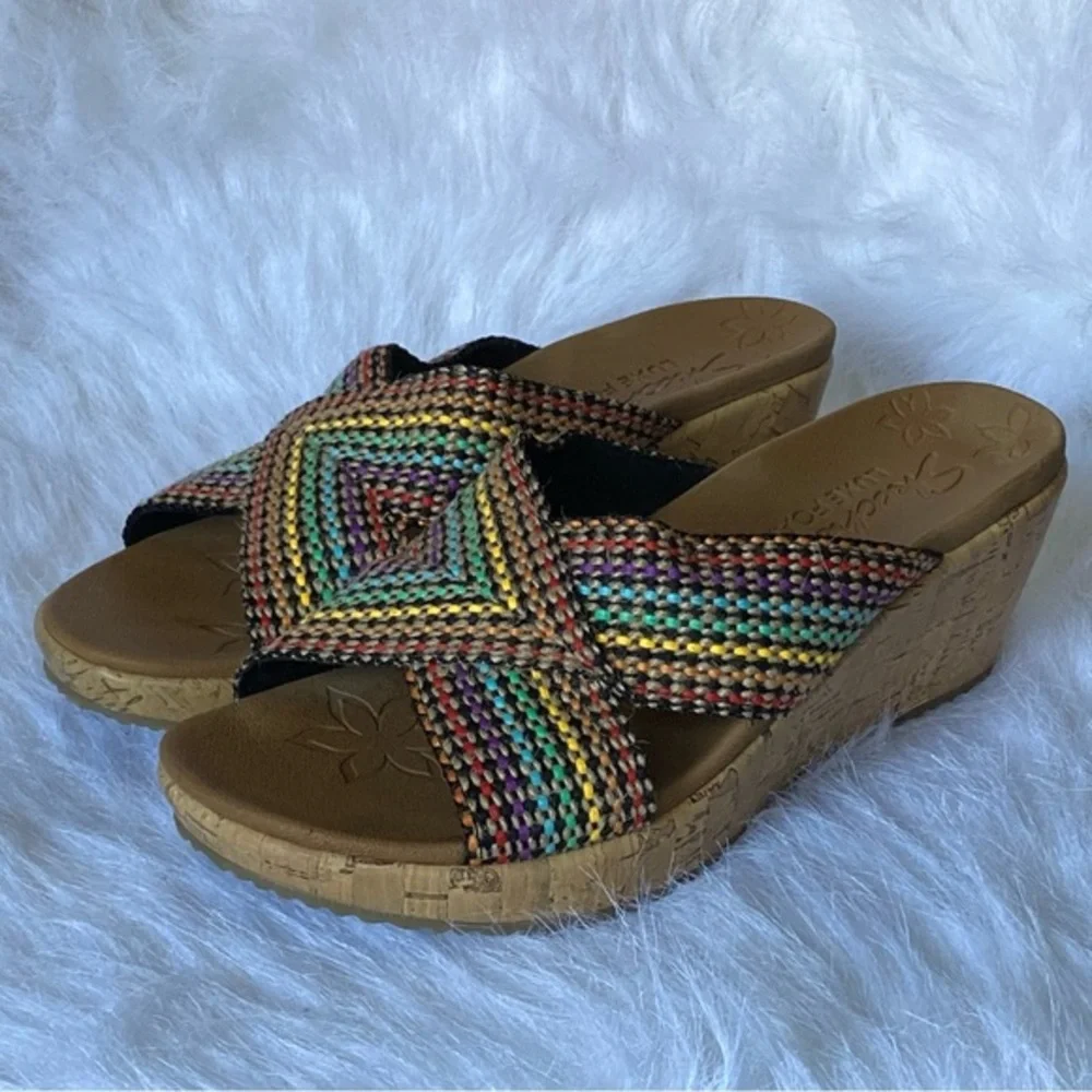 Skechers‎ Shoes Women’s Size 7 Open Toe Slip On Wedges